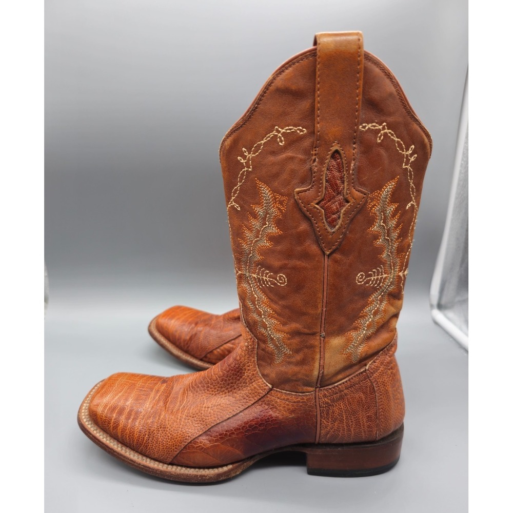 Resistol Ranch Brown Leather Alligator Embroidered Western Cowgirl Boots Sz 9 B